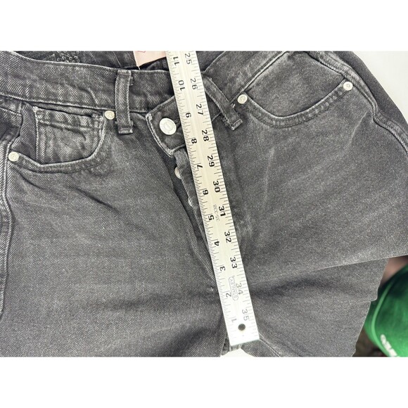 Revice Jeans 28 Black High Waist Straight Leg Denim Asymmetrical Button Fly USA - Picture 8 of 14
